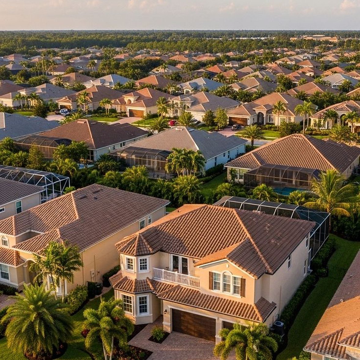 Aerial view of a Houston development site