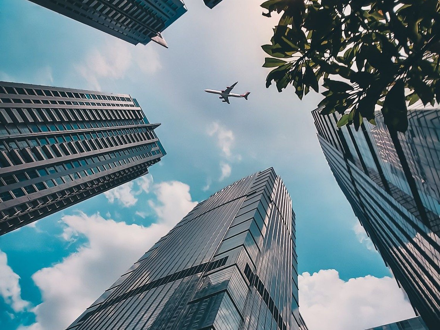 Towers seen from below representing real estate-backed lending